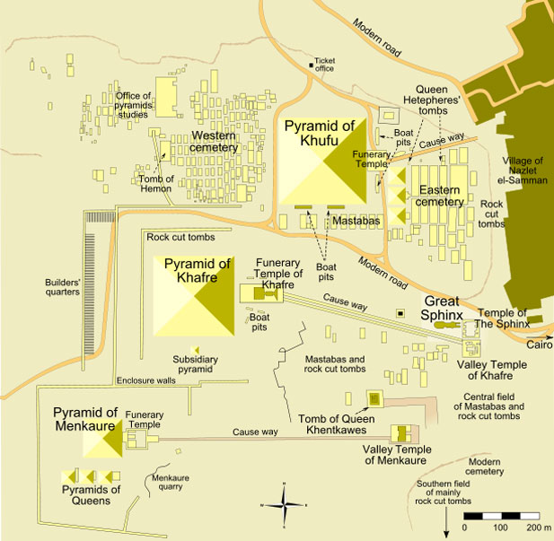 Pyramids of Giza Map